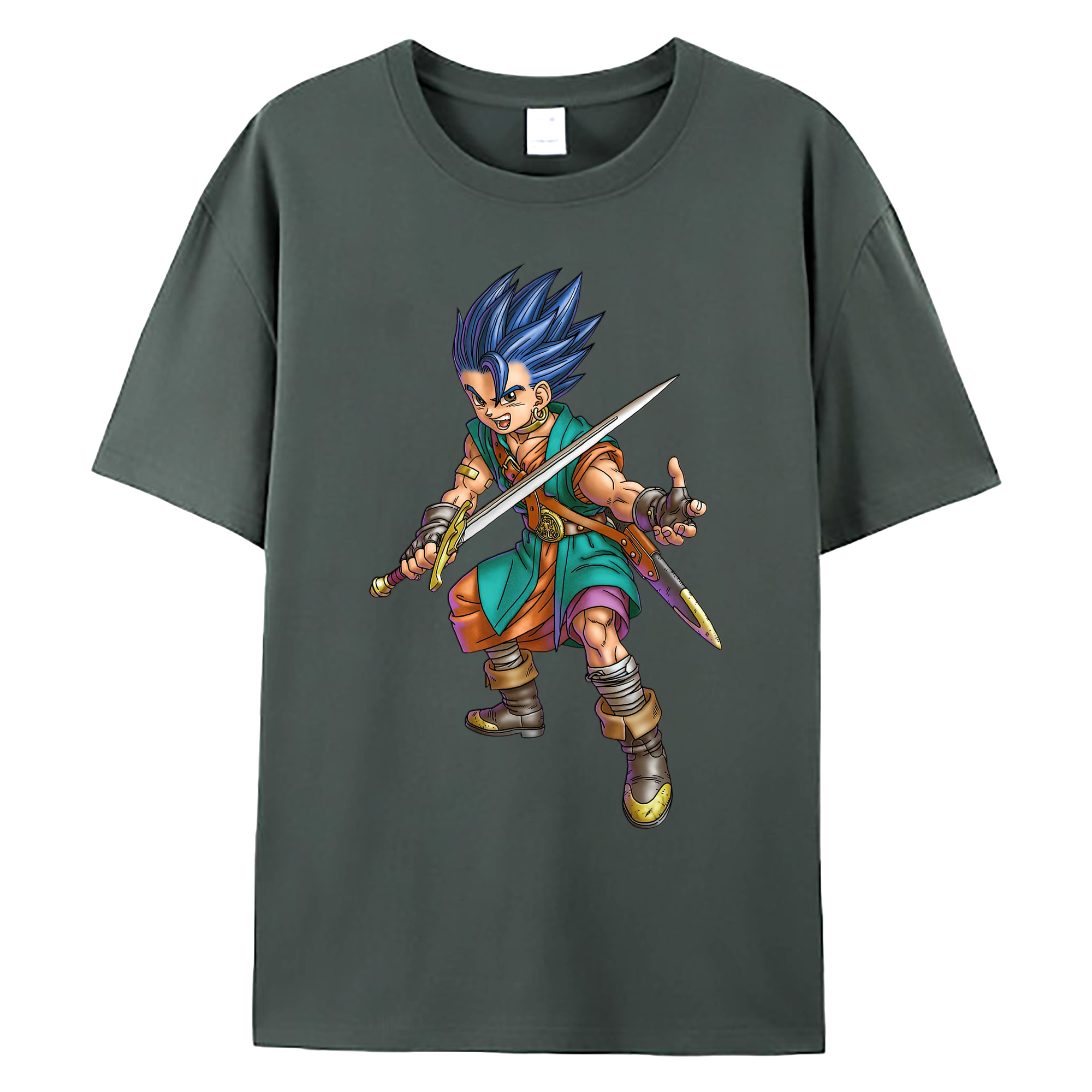（画像用） ドラゴンクエスト Doragon Kuesuto Dragon Quest 綿100％ メンズ半袖Tシャツ｜肌触りやわらか＆通気性